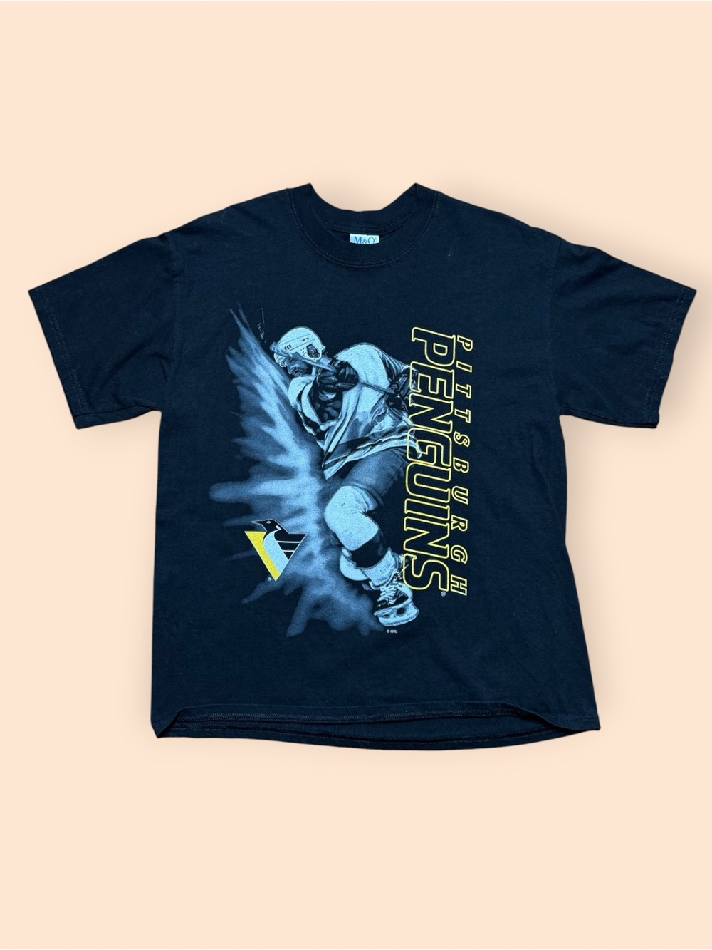 Vintage 1990s Pittsburgh Penguins T Shirt Men’s Large Black Vtg 90s NHL
